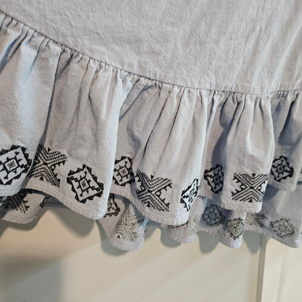 Vintage Y2K Denim Ruffle Skirt Women Large Blue Tiered Cottage Western Full Boho - Picture 4 of 9